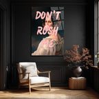 Don't Rush Me Pop Art Temalı Kadın Cam Tablo