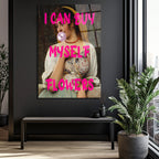 Bağımsız Ruhlu "I Can Buy Myself Flowers" Pop Art Cam Tablo