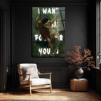 "I WANT TO BE FOR YOU" Romantik Aşk Salıncağı Cam Tablo