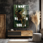 "I WANT TO BE FOR YOU" Romantik Aşk Salıncağı Cam Tablo