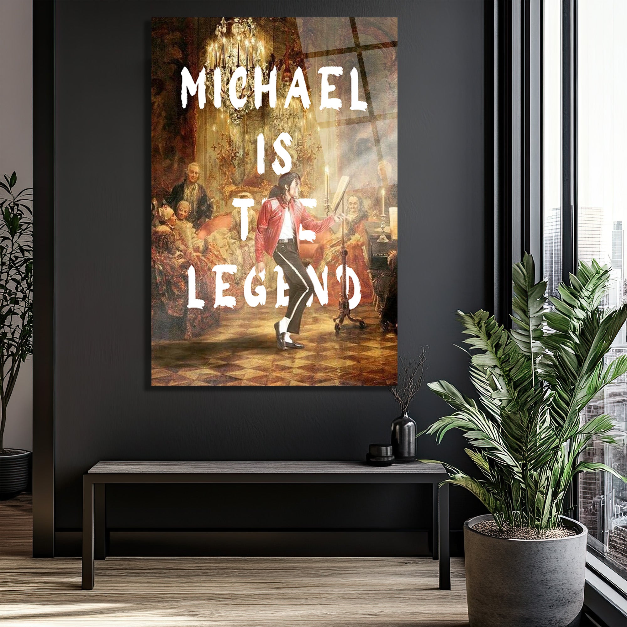 Michael Jackson Efsanesi Temalı Modern Cam Tablo