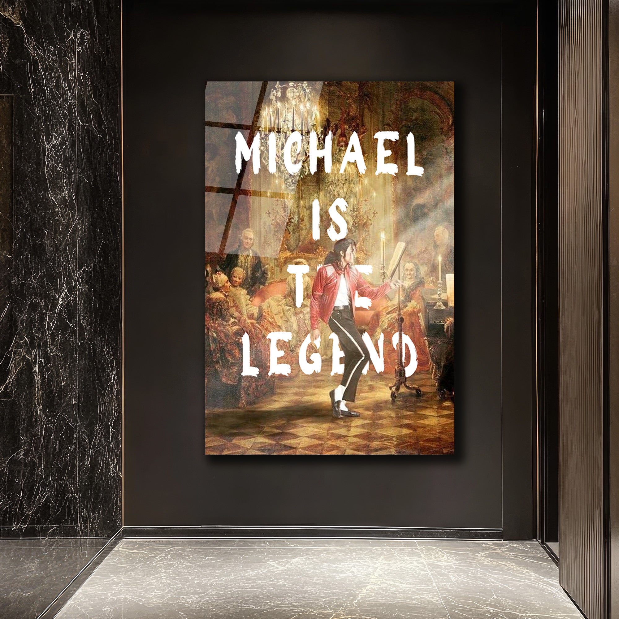 Michael Jackson Efsanesi Temalı Modern Cam Tablo