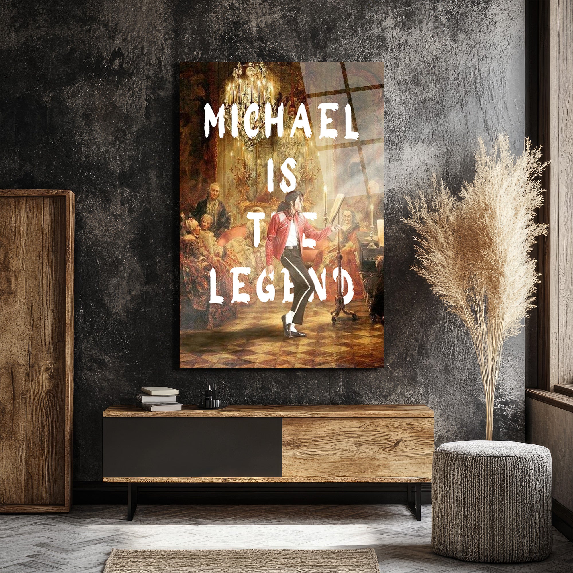 Michael Jackson Efsanesi Temalı Modern Cam Tablo