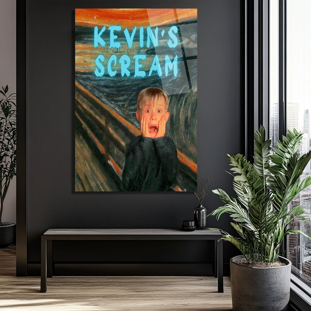 Kevin's Scream Temalı Pop Art Cam Tablo | Modern Duvar Sanatı