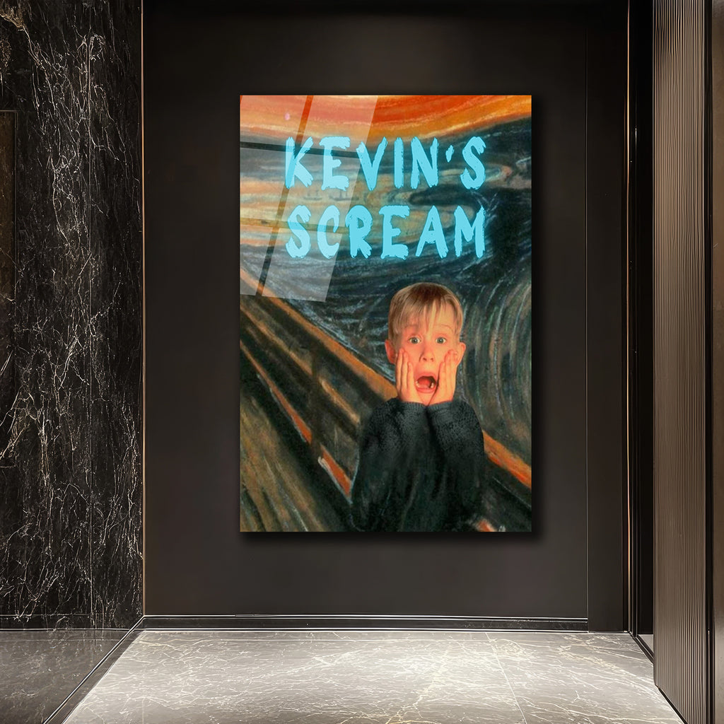 Kevin's Scream Temalı Pop Art Cam Tablo | Modern Duvar Sanatı