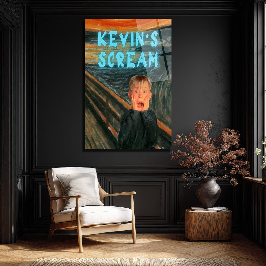 Kevin's Scream Temalı Pop Art Cam Tablo | Modern Duvar Sanatı