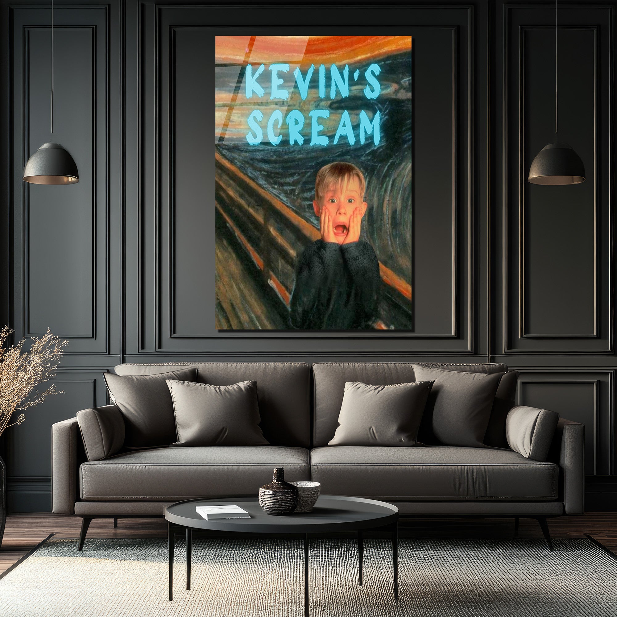 Kevin's Scream Temalı Pop Art Cam Tablo | Modern Duvar Sanatı