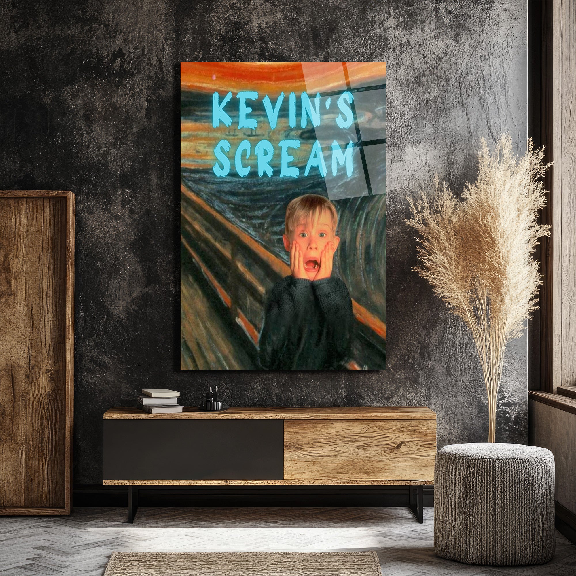 Kevin's Scream Temalı Pop Art Cam Tablo | Modern Duvar Sanatı