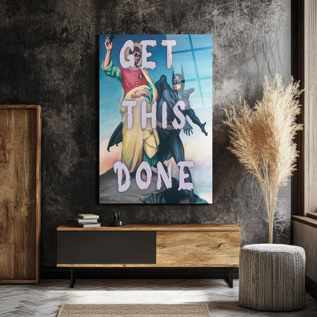 Get This Done Mizahi Süper Kahraman Cam Tablo
