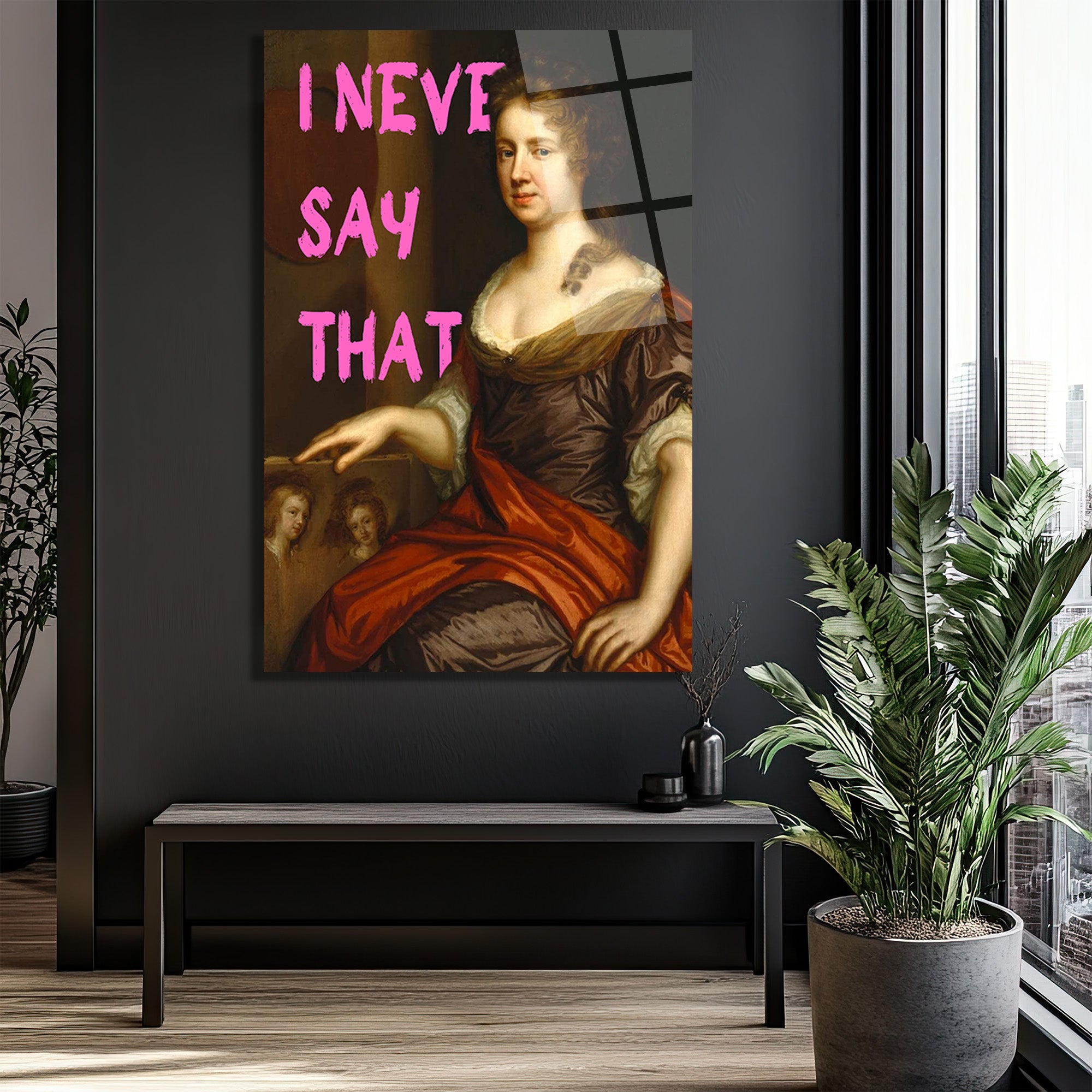 "I Never Say That" Pop Art Klasik Portre Cam Tablo