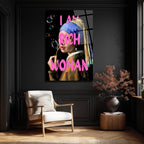 İnci Küpeli Kız 'I Am Rich Woman' Pop Art Cam Tablo
