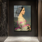 "I Am A Rich Woman" Yazılı Klasik Portre Cam Tablo