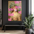 "Don't Rush Me" Pop Art Temalı Temperli Cam Tablo
