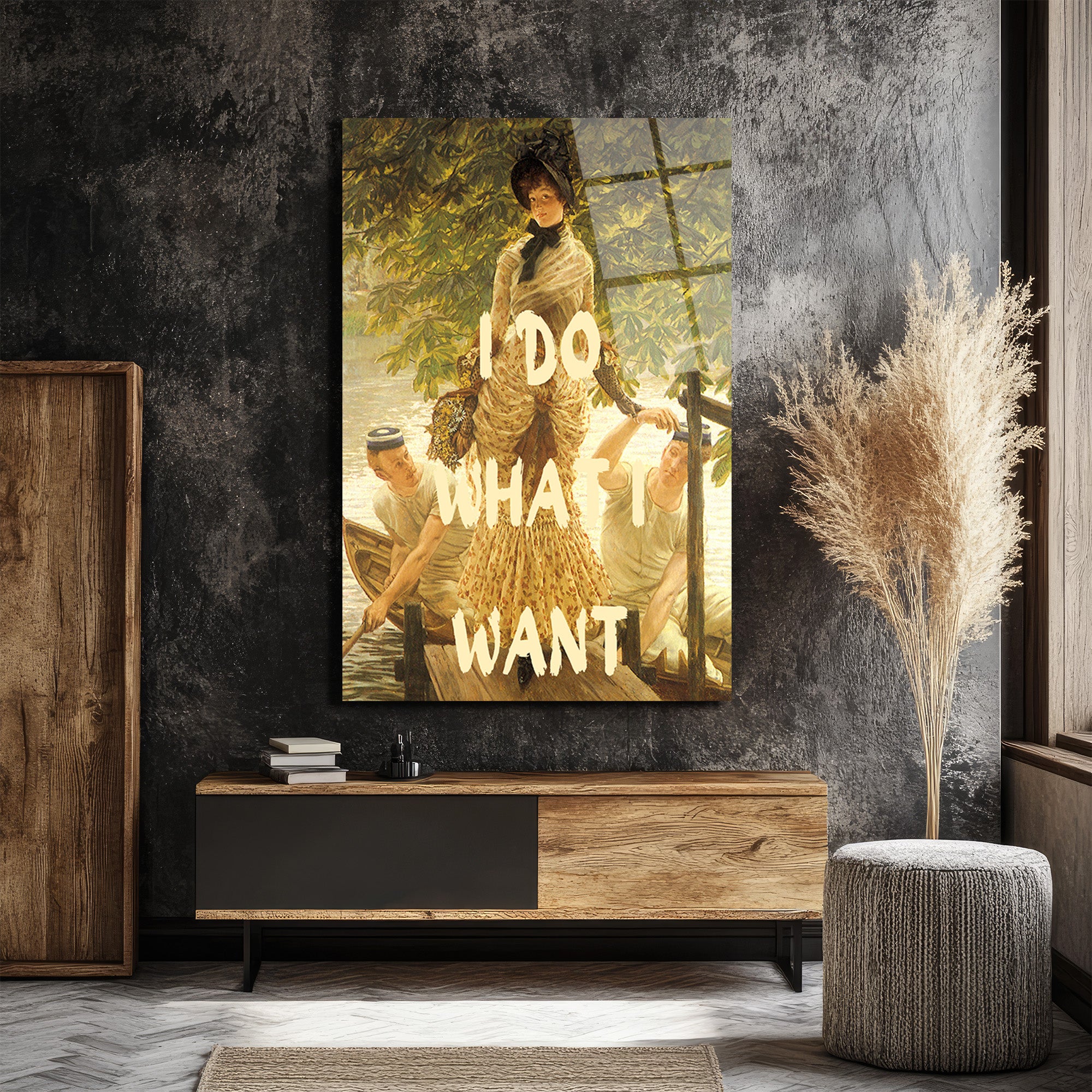 "I DO WHAT I WANT" Temalı Sanatsal Cam Tablo
