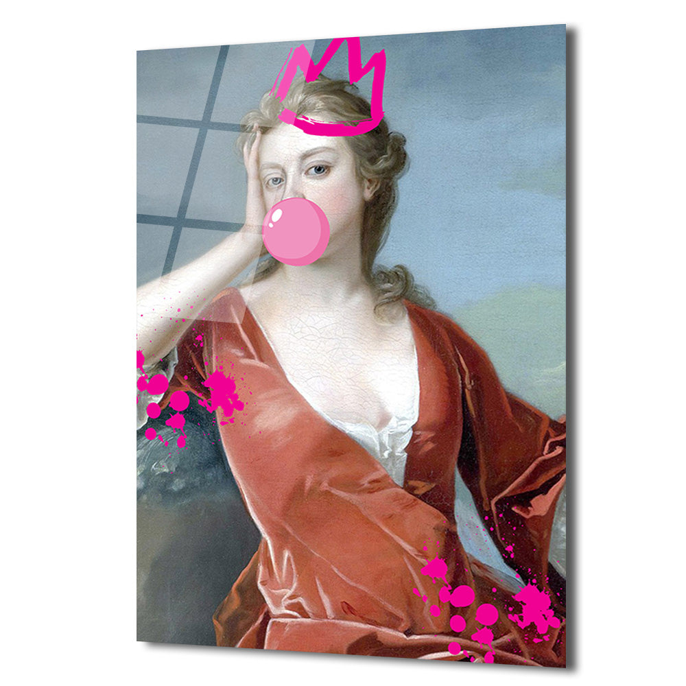 Asi Ruhlu Kraliçe Bubblegum Pop Art Cam Tablo