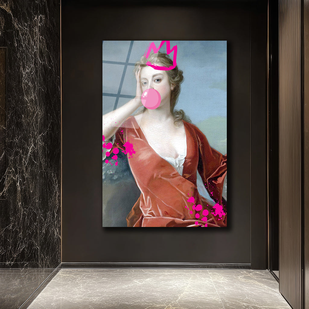Asi Ruhlu Kraliçe Bubblegum Pop Art Cam Tablo