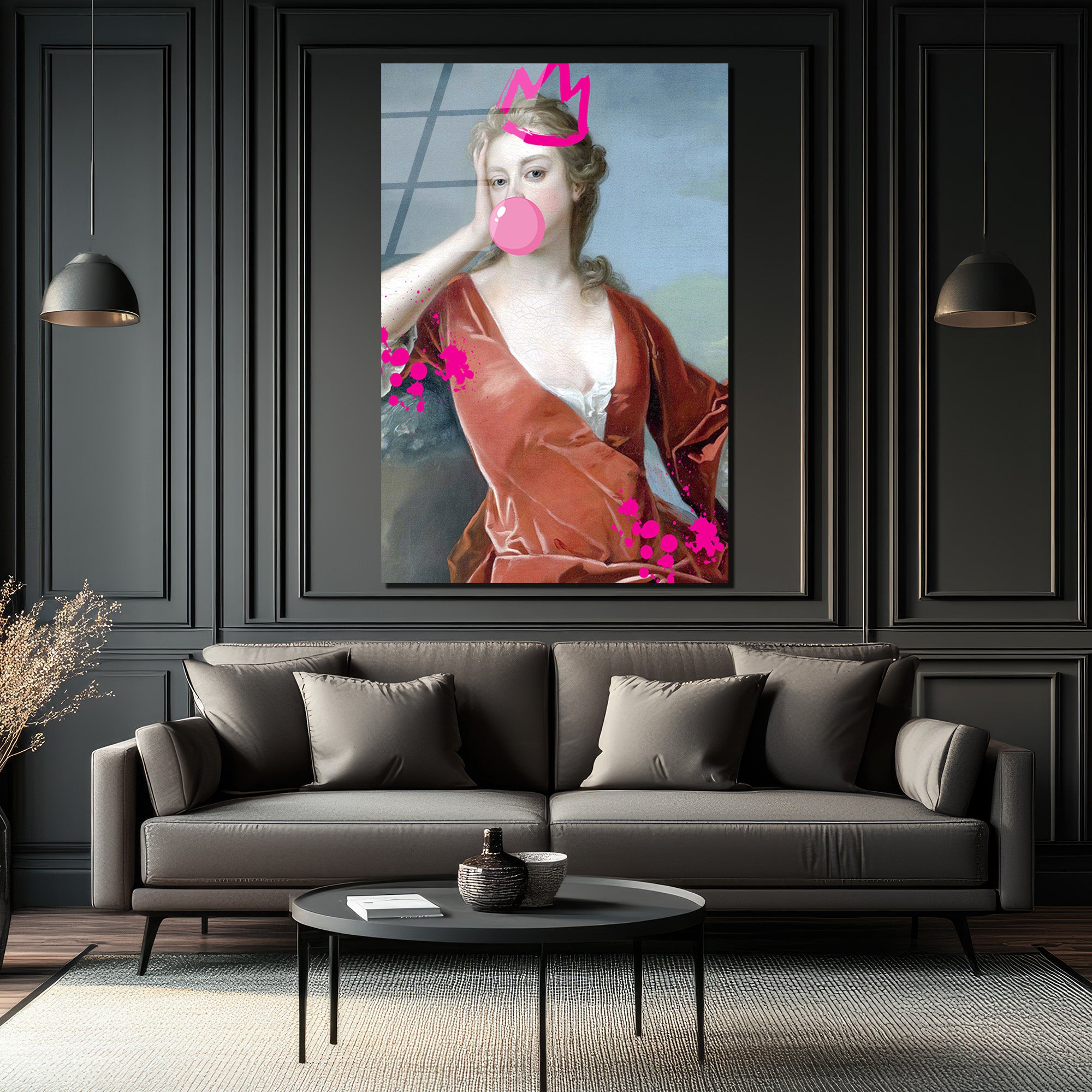 Asi Ruhlu Kraliçe Bubblegum Pop Art Cam Tablo