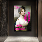 Girl Power Kraliçe Pop Art Cam Tablo - Gücünü Duvarlara Yansıt