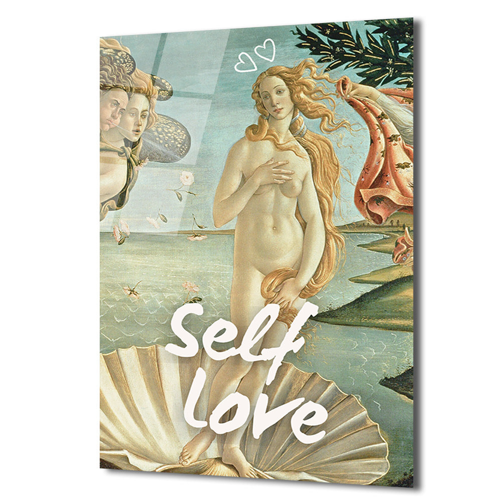 Self Love Venüs Doğuşu Temalı Sanatsal Cam Tablo