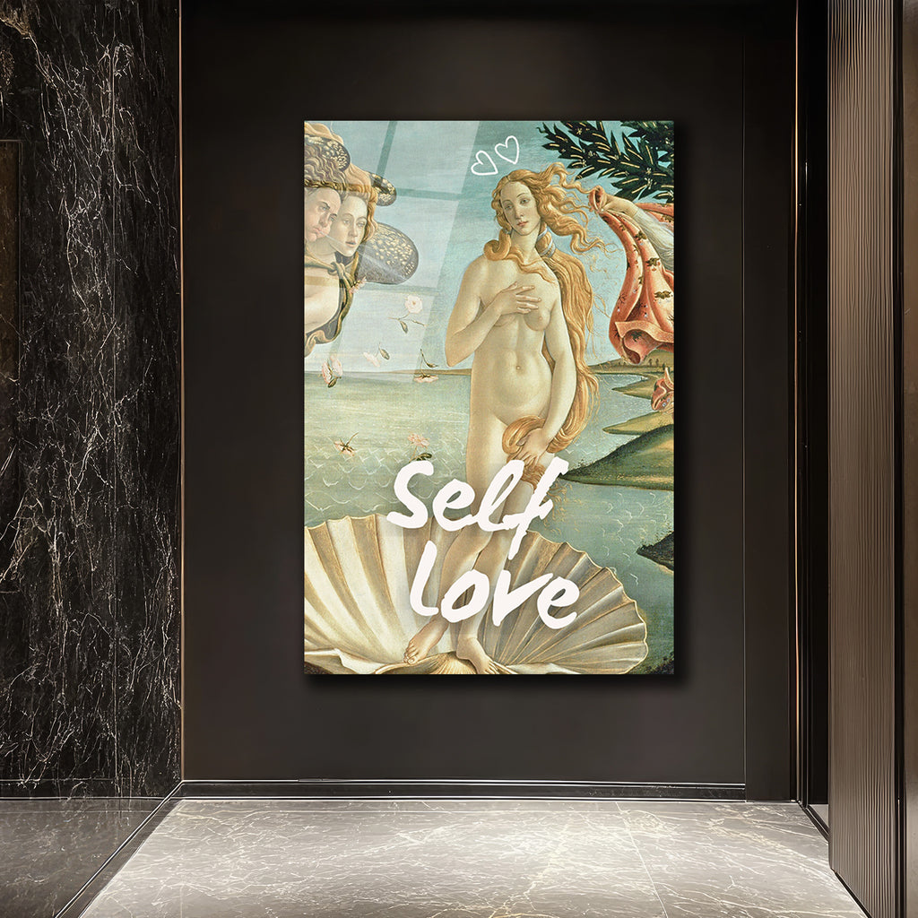Self Love Venüs Doğuşu Temalı Sanatsal Cam Tablo