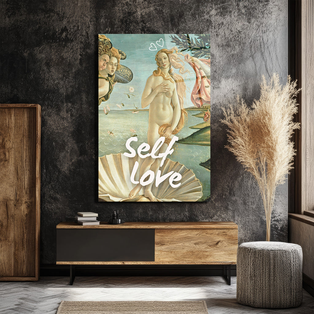 Self Love Venüs Doğuşu Temalı Sanatsal Cam Tablo