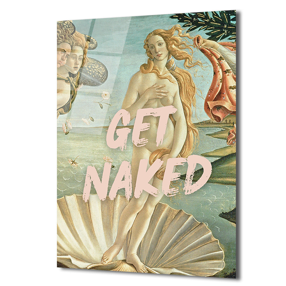 Get Naked Venüs'ün Doğuşu Modern Sanat Cam Tablo