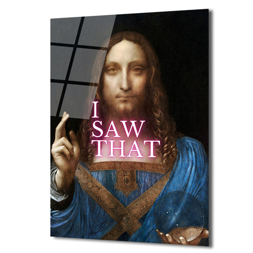"I Saw That" Esprili Salvator Mundi Modern Cam Tablo