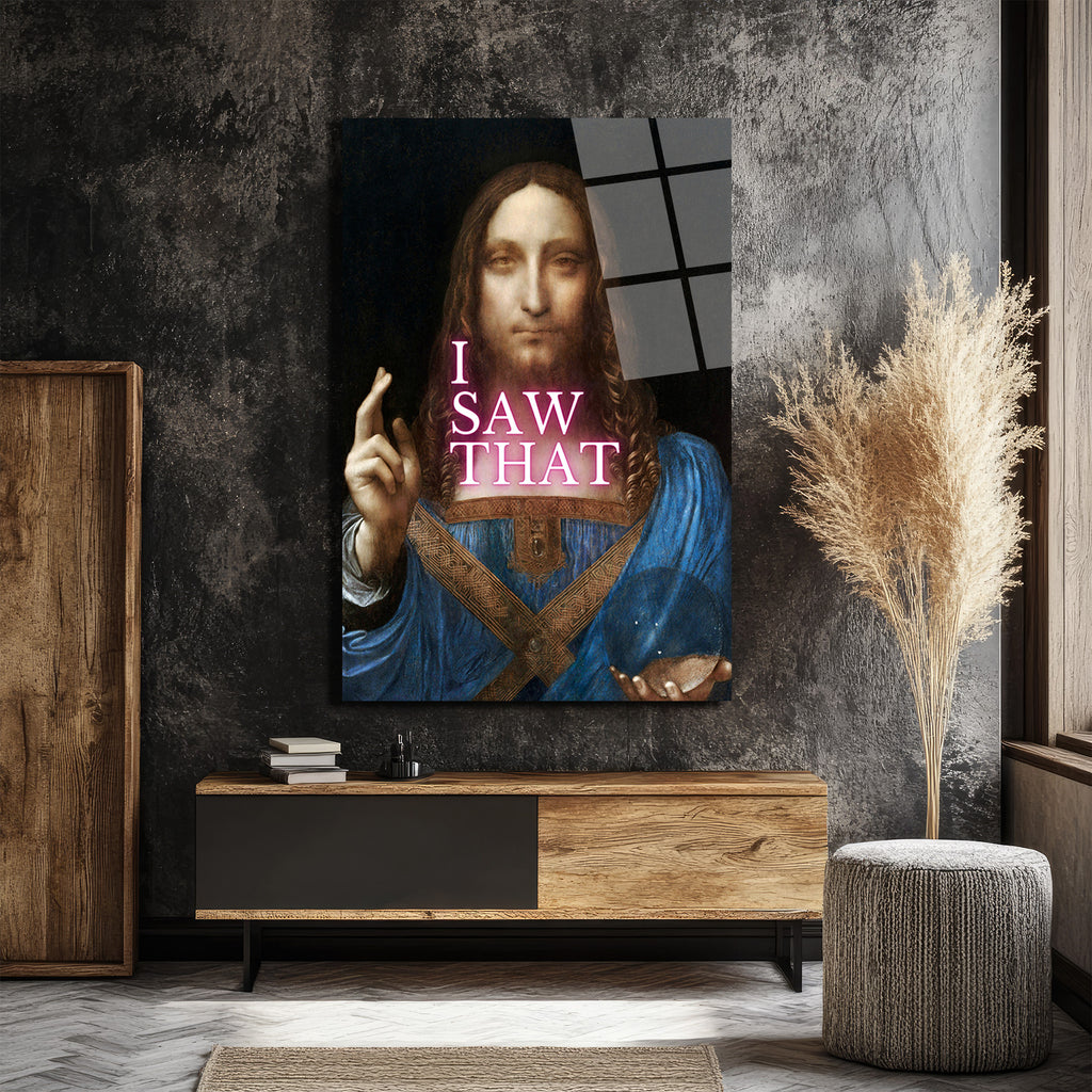 "I Saw That" Esprili Salvator Mundi Modern Cam Tablo