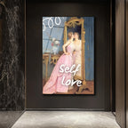 Self Love Romantizmi Cam Tablo - Ayna Yansıması Sanat Eseri