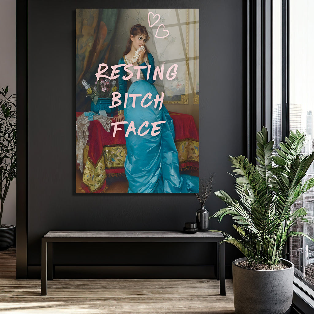 Resting Bitch Face Mizahi Modern Cam Tablo