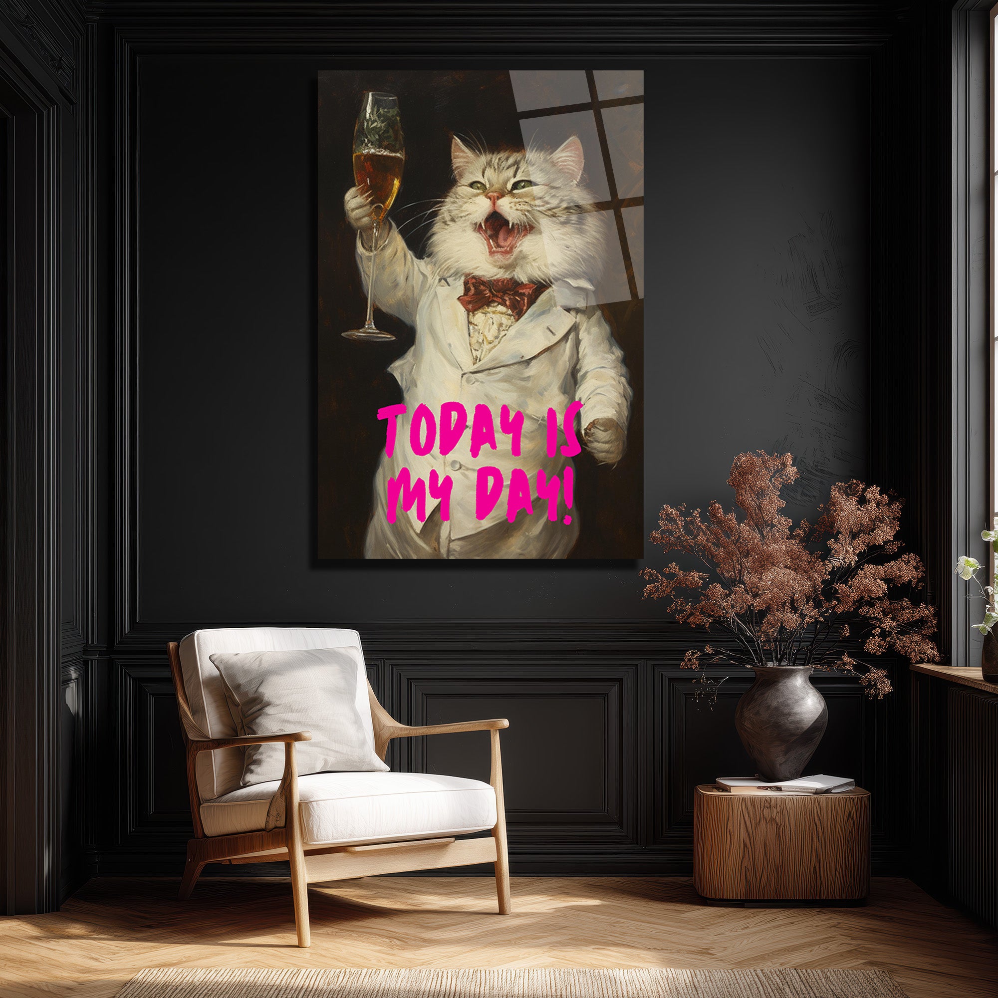 Bitch Don't Kill My Vibe Kraliçe Temalı Pop Art Cam Tablo