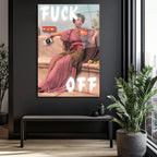 Antik Sanatın Dijital İsyanı: 'Fuck Off' Temalı Cam Tablo