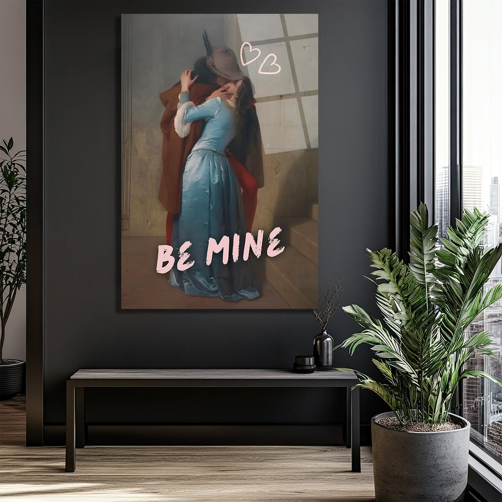 Aşkın Tutkulu Dokunuşu: Be Mine Temalı Romantik Cam Tablo
