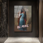 Aşkın Tutkulu Dokunuşu: Be Mine Temalı Romantik Cam Tablo