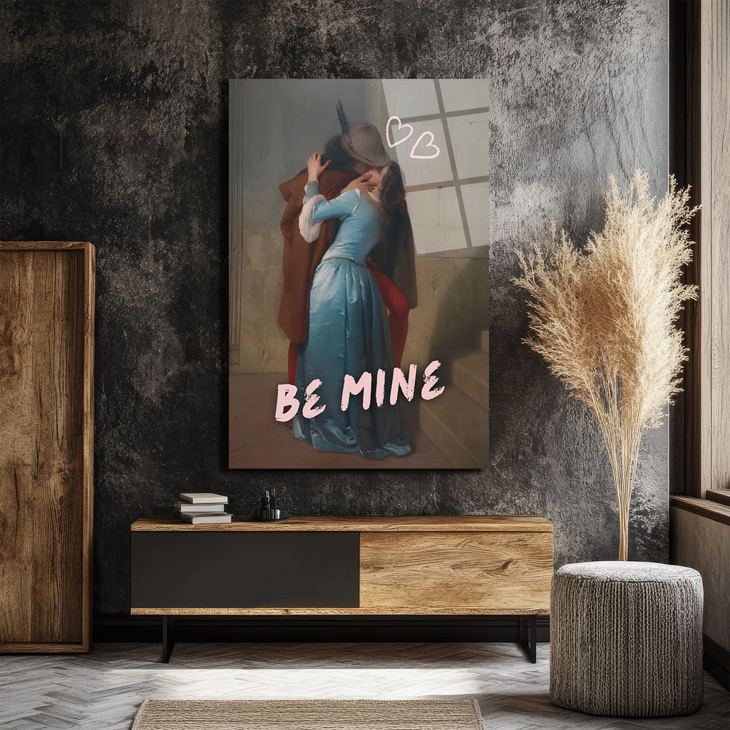 Aşkın Tutkulu Dokunuşu: Be Mine Temalı Romantik Cam Tablo