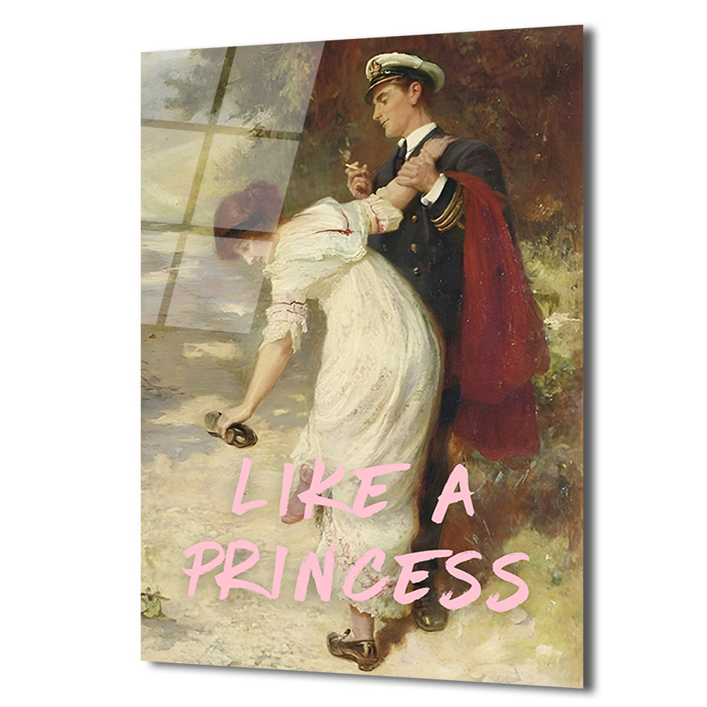 Like a Princess Romantik Buluşma Cam Tablo