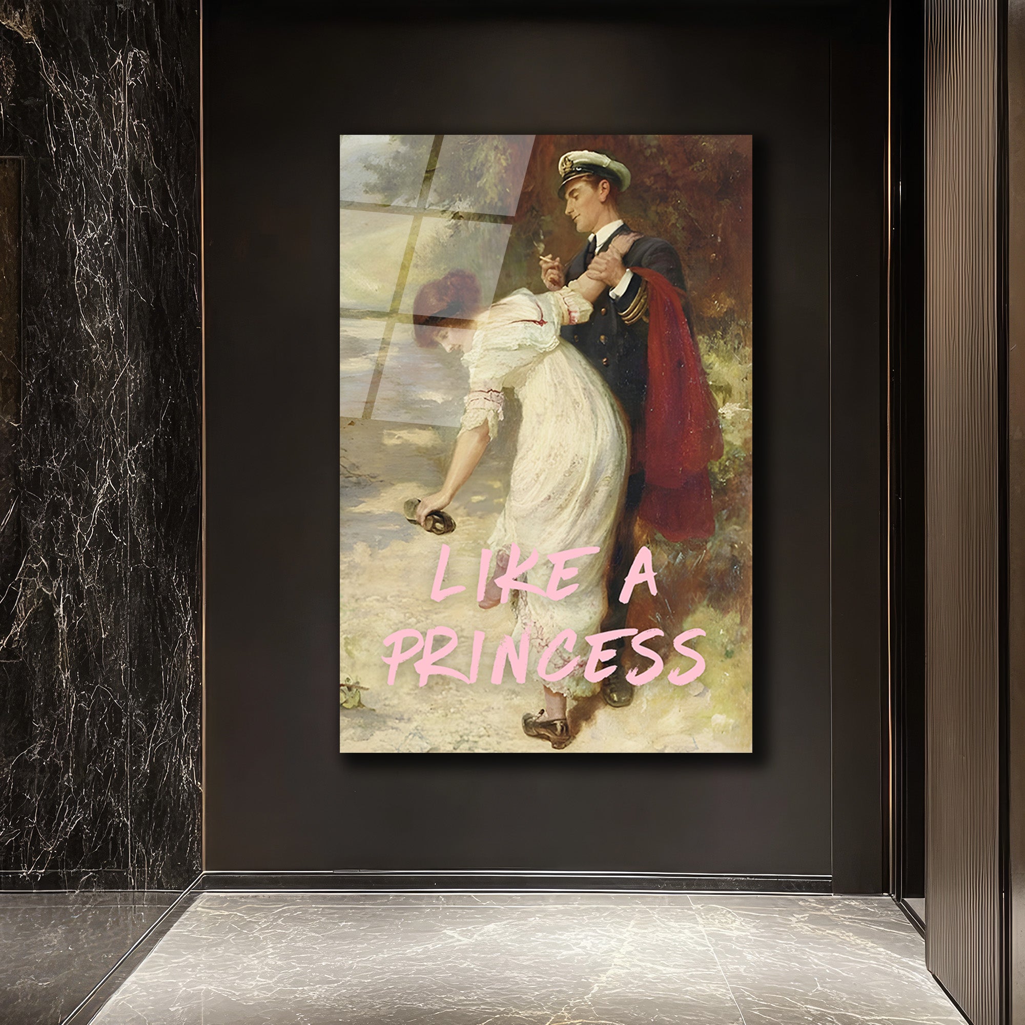 Like a Princess Romantik Buluşma Cam Tablo