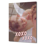 Melek Uykusu XOXO Temalı Romantik Cam Tablo