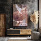 Melek Uykusu XOXO Temalı Romantik Cam Tablo