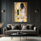 Aşkın Işıltısı: Klimt Öpücük "Lovers Gonna Love" Cam Tablo