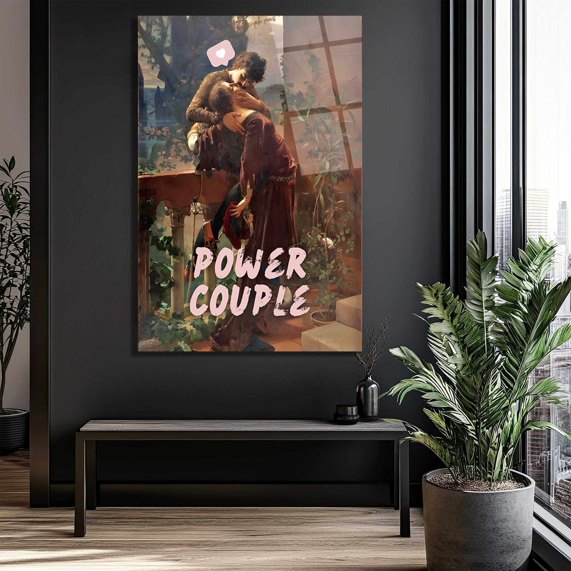Aşkın Gücü: Power Couple Temalı Sanatsal Cam Tablo