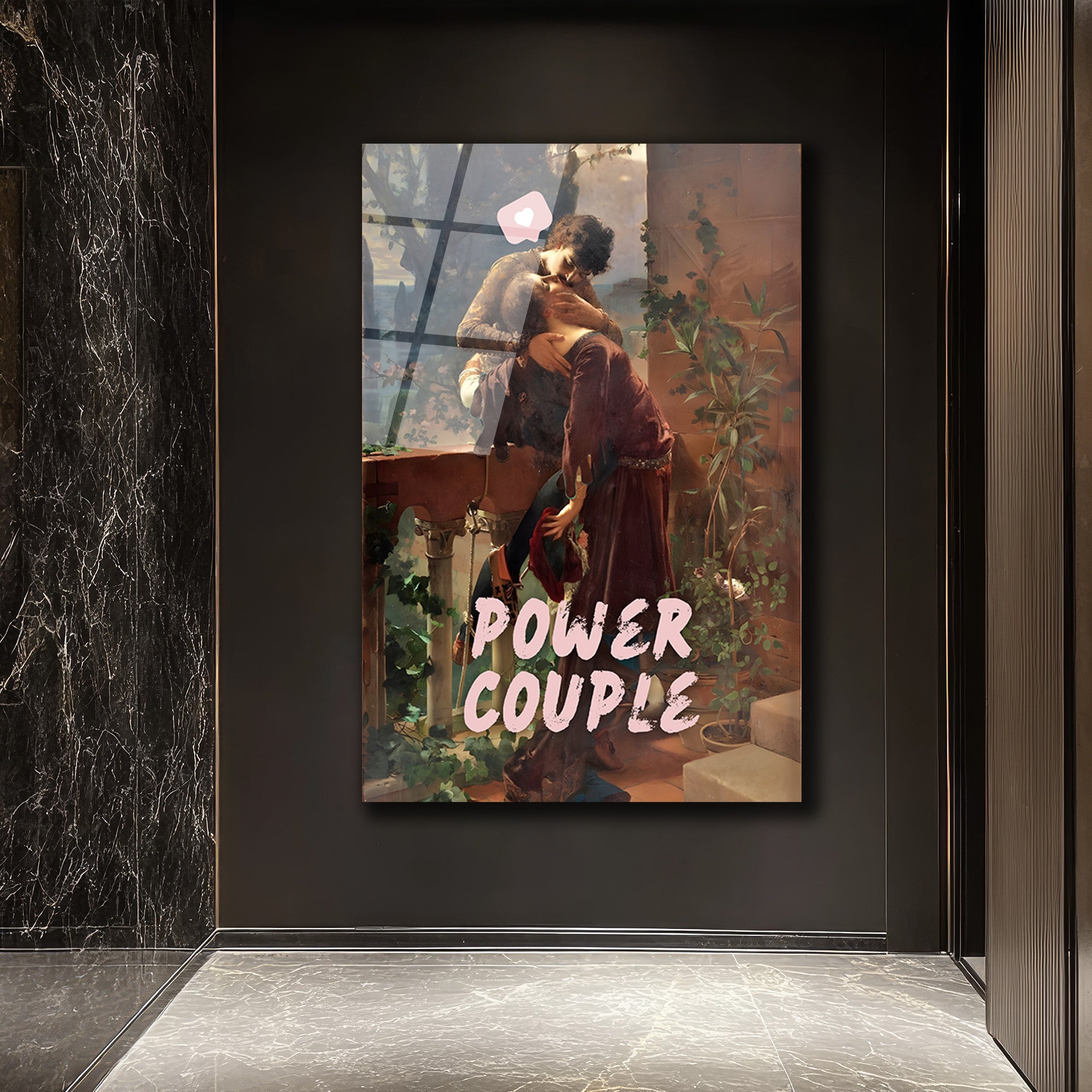 Aşkın Gücü: Power Couple Temalı Sanatsal Cam Tablo