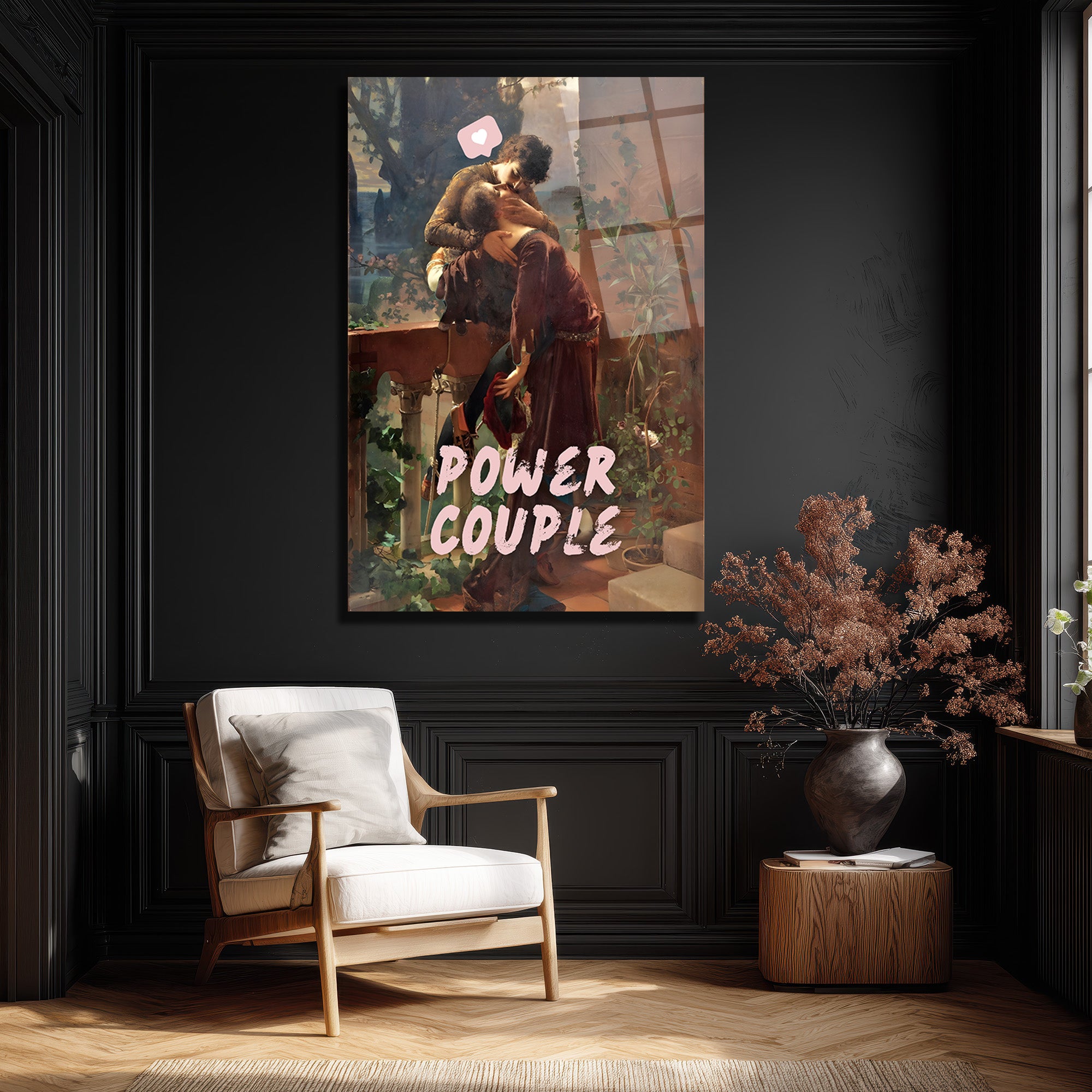 Aşkın Gücü: Power Couple Temalı Sanatsal Cam Tablo