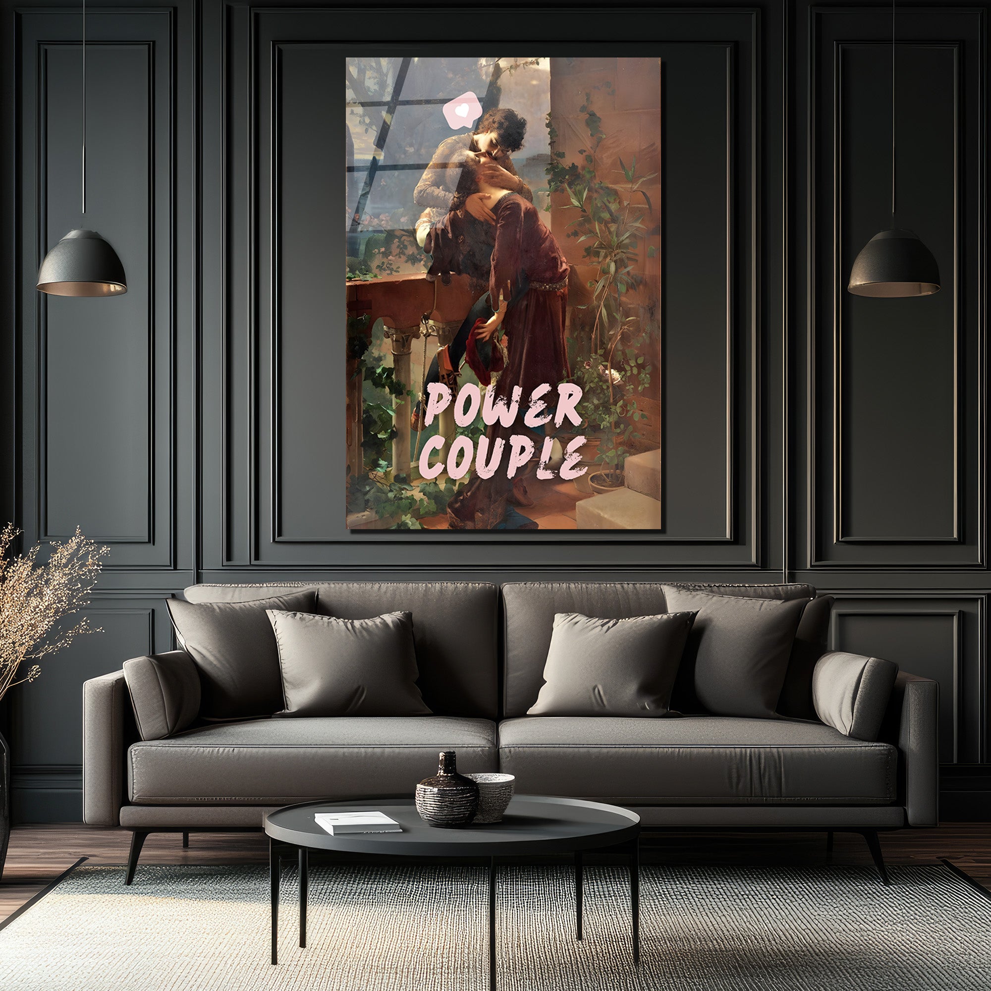 Aşkın Gücü: Power Couple Temalı Sanatsal Cam Tablo