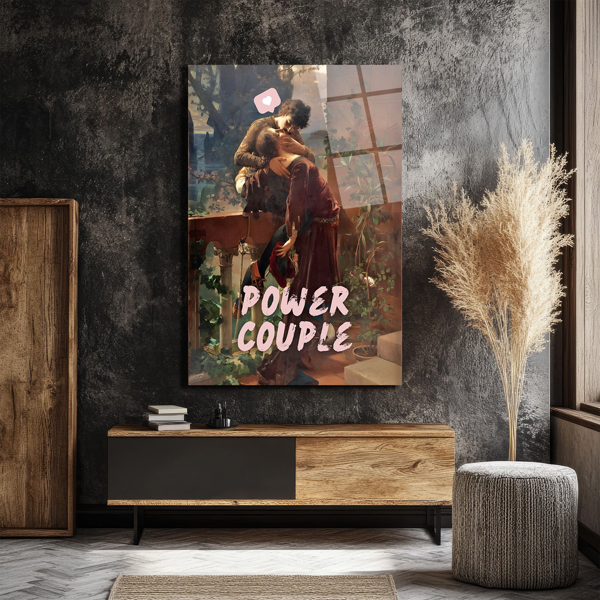 Aşkın Gücü: Power Couple Temalı Sanatsal Cam Tablo