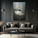 Balerin ve Disko Topu Modern Sanat Cam Tablo