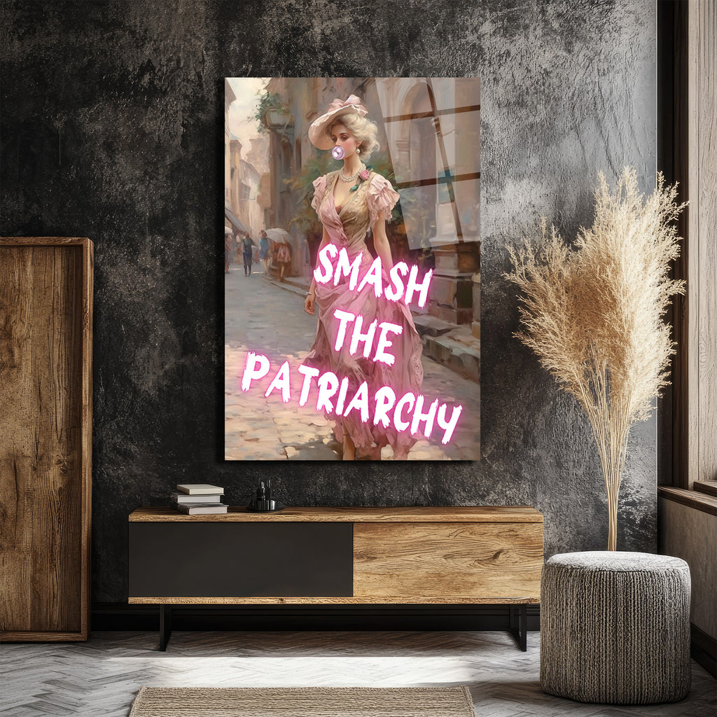 Smash The Patriarchy Neon Feminist Sanat Cam Tablo