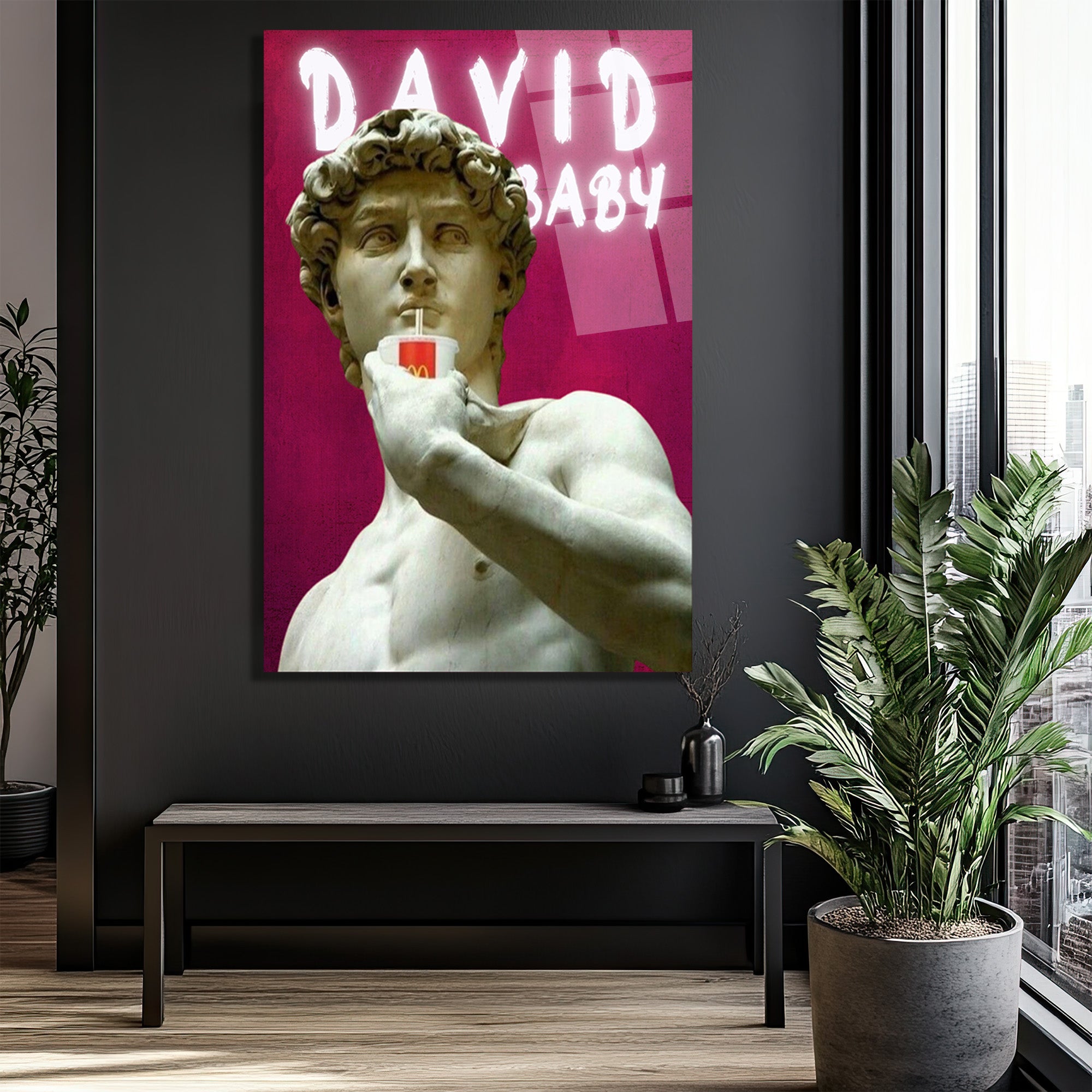 “David Baby” Pop Art Cam Tablo – Modern Sanatın Eğlenceli Yorumu