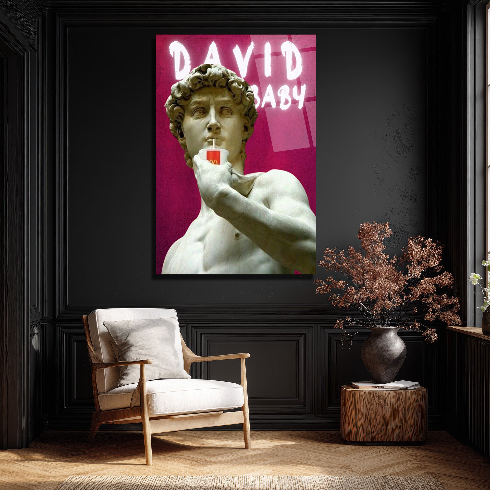 “David Baby” Pop Art Cam Tablo – Modern Sanatın Eğlenceli Yorumu