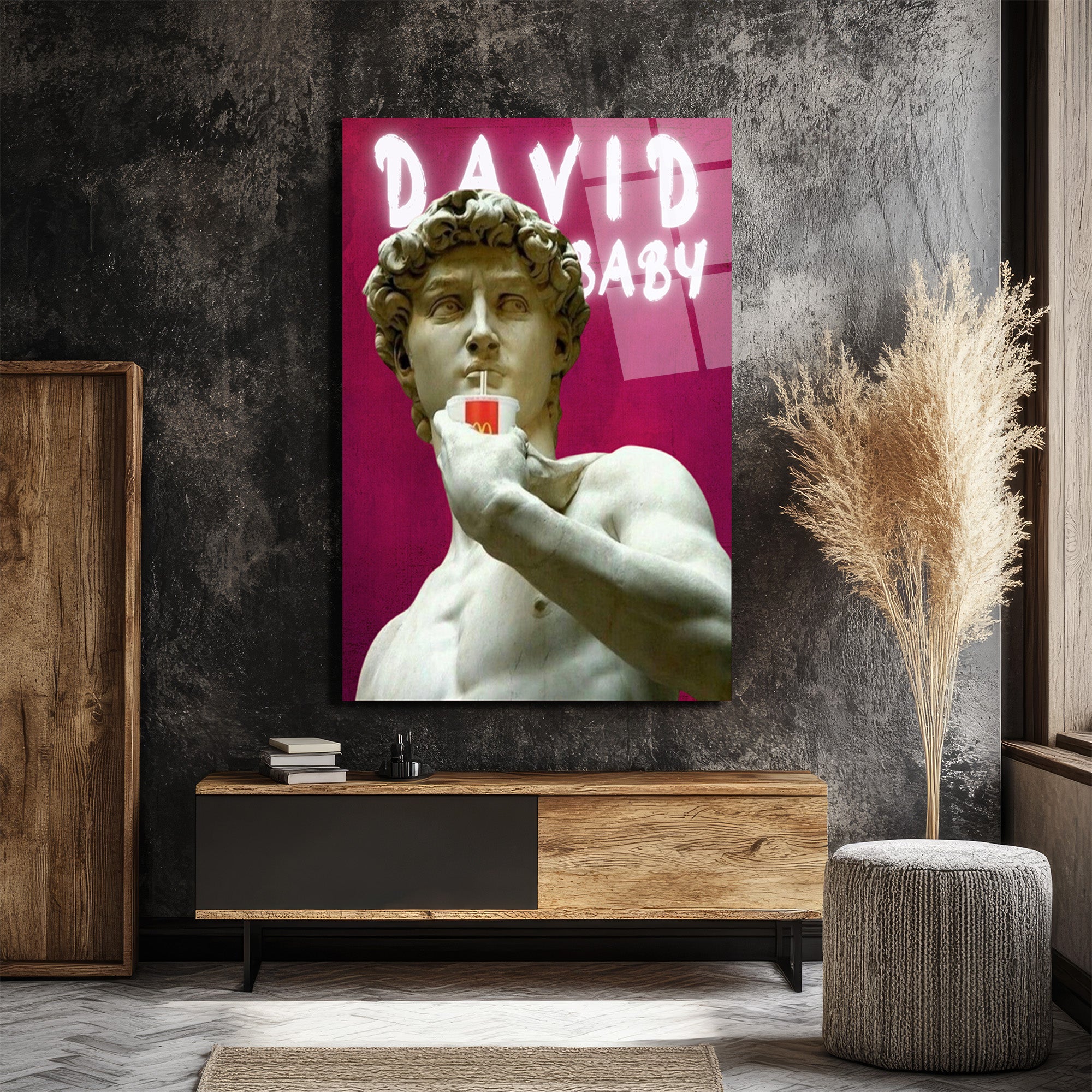 “David Baby” Pop Art Cam Tablo – Modern Sanatın Eğlenceli Yorumu